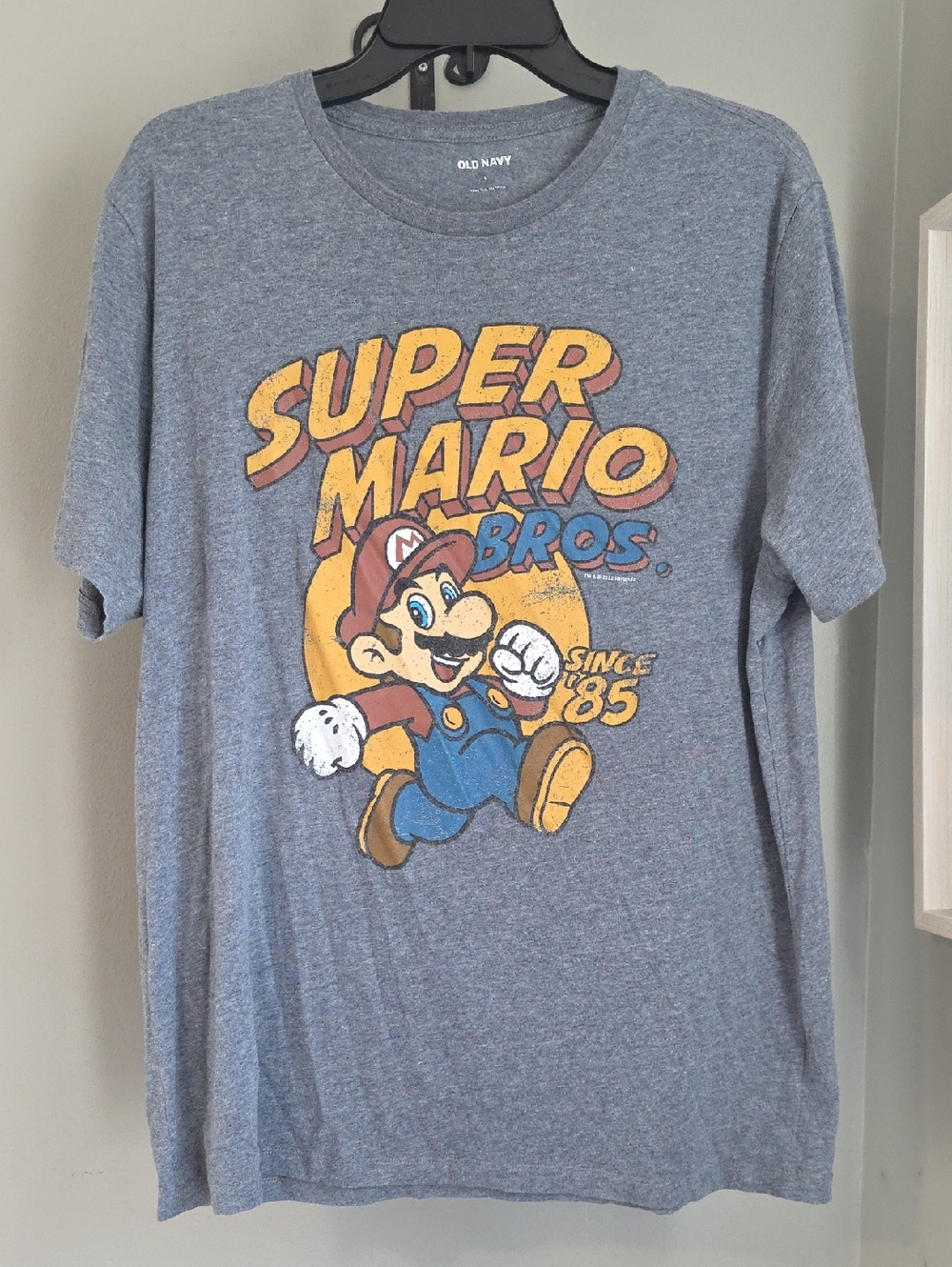 Old Navy Super Mario Navy Heather Crewneck T‑Shirt Size Large
